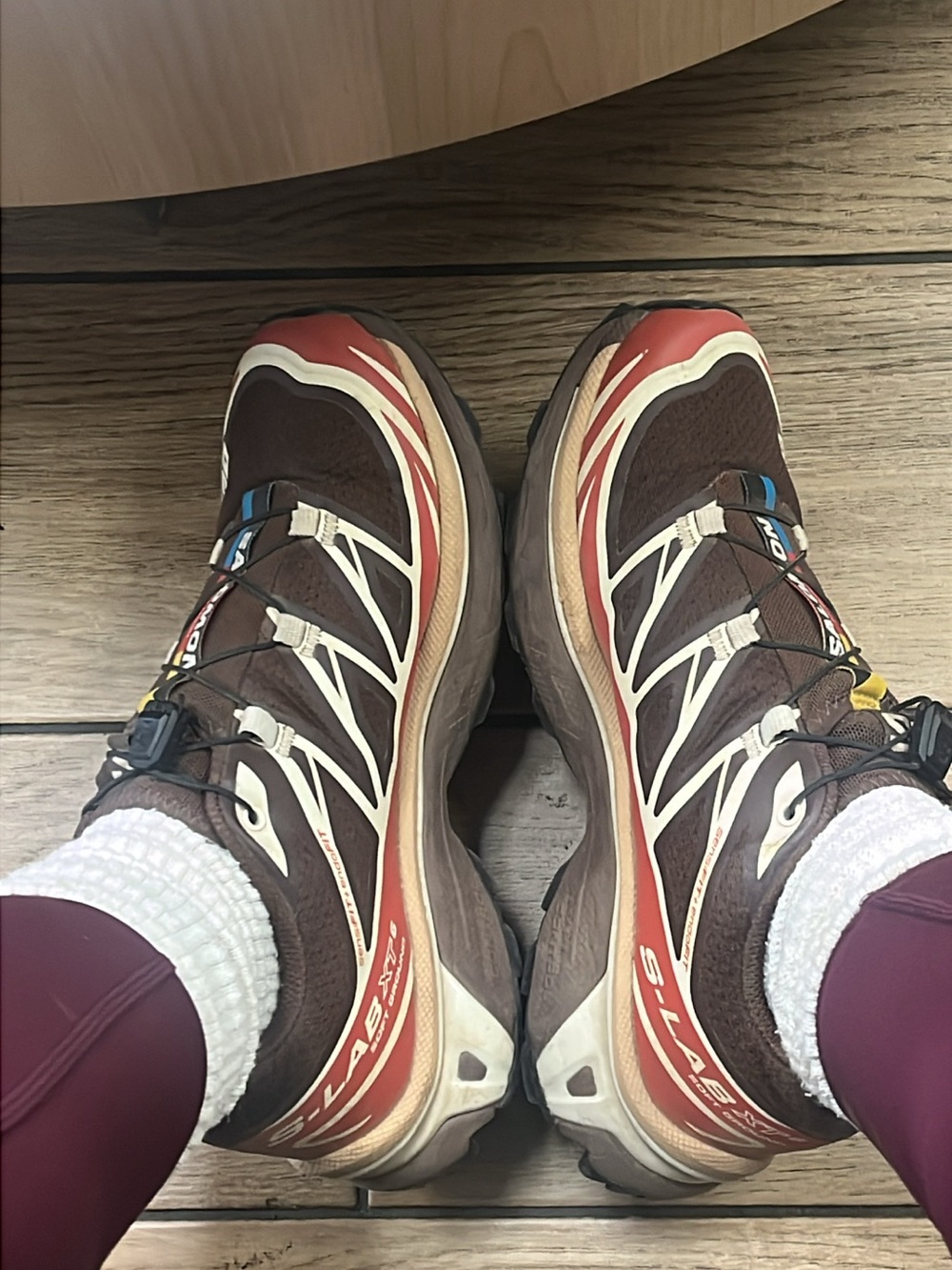 Salomon Women's Brown and Red Trail Sneakers